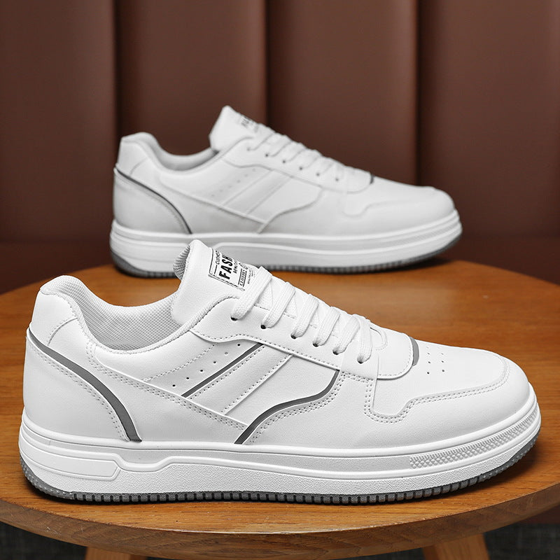 Novos Sapatos Brancos Respiráveis para Verão 2025 Masculinos, Sapatilhas Desportivas Modernas e Versáteis de Sola Grossa, Ténis Casuais