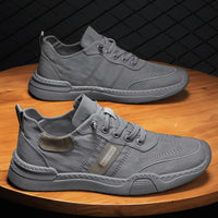 Sapatos de Homem 2024 Verão Novo Trabalho de Seda de Gelo Respirável, Sapatos Casuais Preguiçosos de Escritório, Sapatos Velhos de Tecido de Pequim