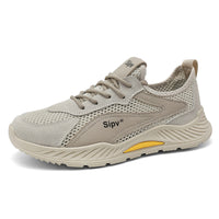 Sapatos masculinos de malha respirável de verão finos de malha oca, ténis desportivos casuais, calçado de trabalho masculino com humidade