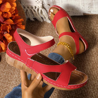 Sapatos plus size femininos, magic strap, sapatos femininos leves, sandálias de exportação 2026, novas sandálias independentes com sola grossa e padrão