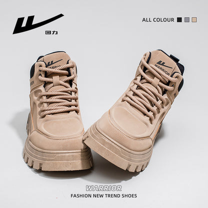 As novas botas Martin ao estilo britânico da Warrior, sapatos altos e robustos, sapatos casuais de trabalho para exterior, sapatos masculinos vintage vintage versáteis de outono