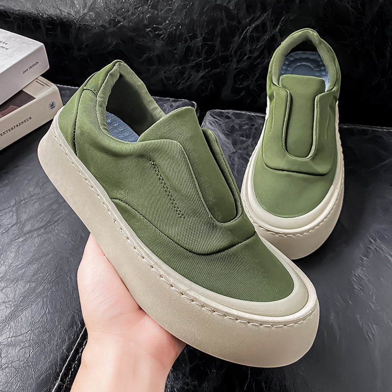 Novos Sapatos de Tecido Velhos de Pequim Respiráveis de Verão 2025, Sapatos Casuais Casuais Masculinos da Moda, Sapatos de Patins de Seda de Gelo, Condução com um Pé