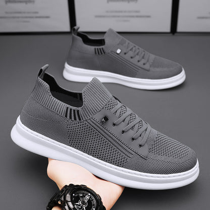 Sapatos masculinos masculinos respiráveis de verão, ténis casuais finos de lona, novos sapatos de malha versáteis e modernos de 2024