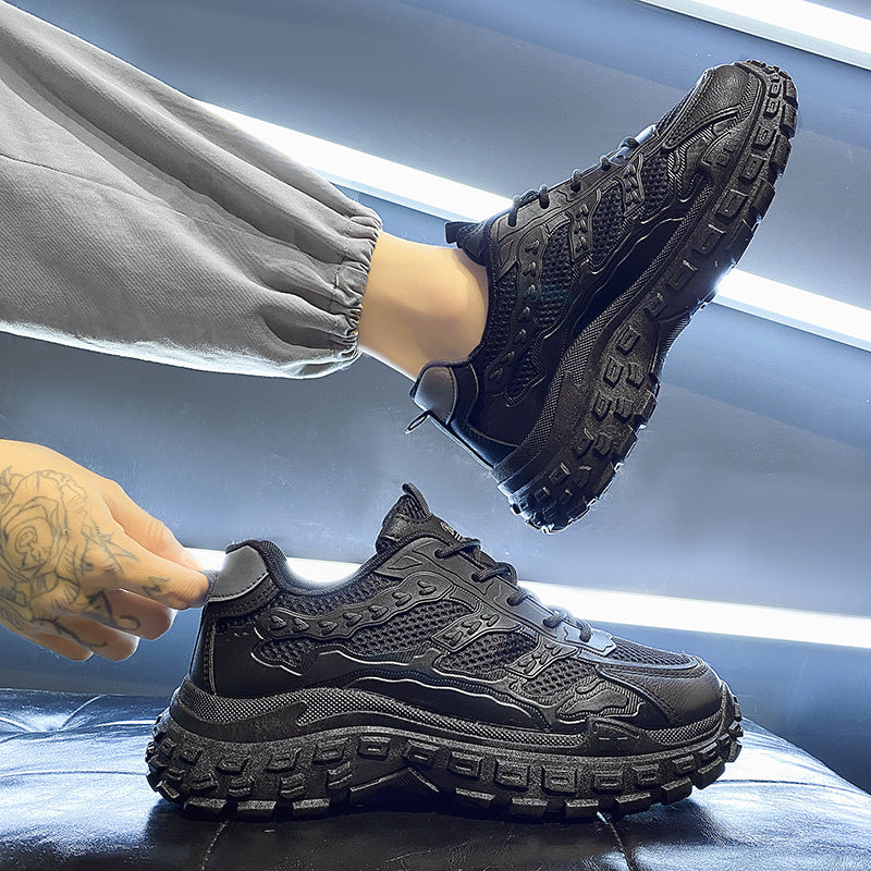 Sapatos Masculinos Transfronteiriços Vivos 2025 Novo Vestuário Desportivo Desportivo Preto de Trabalho Impermeável, Antiderrapante, Resistente ao Desgaste e Proteção Durável contra o Trabalho