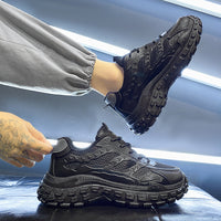 Sapatos Masculinos Transfronteiriços Vivos 2025 Novo Vestuário Desportivo Desportivo Preto de Trabalho Impermeável, Antiderrapante, Resistente ao Desgaste e Proteção Durável contra o Trabalho