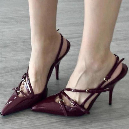 Comércio Exterior 2025 Primavera/Verão Nova Moda Sapatos Individuais Vintage de Bico Pontiagudo Sapatos Femininos da Amazon Salto Alto Transfronteiriço para Mulher