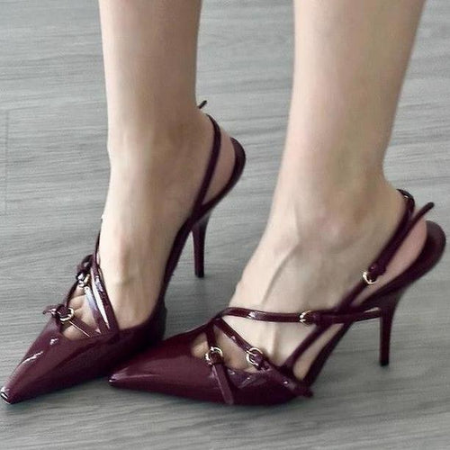 Comércio Exterior 2025 Primavera/Verão Nova Moda Sapatos Individuais Vintage de Bico Pontiagudo Sapatos Femininos da Amazon Salto Alto Transfronteiriço para Mulher