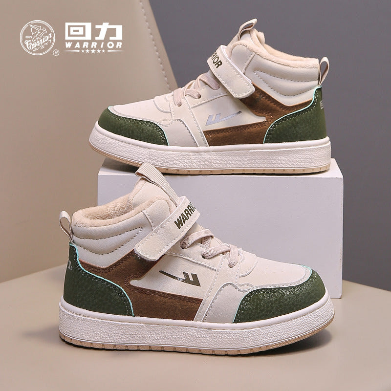 Ténis infantis Warrior com blocos de cor e bloco de cor, ténis desportivos infantis, novos sapatos casuais de moda de inverno para rapazes e raparigas
