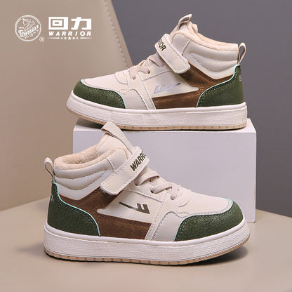 Ténis infantis Warrior com blocos de cor e bloco de cor, ténis desportivos infantis, novos sapatos casuais de moda de inverno para rapazes e raparigas