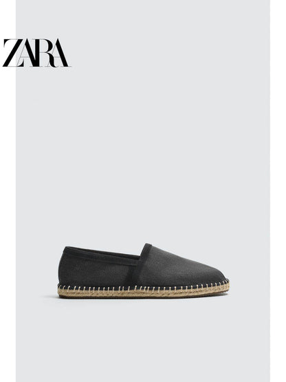 ZARA 2026 Primavera/Verão Sapatos Masculinos com Acabamento em Camurça e Sola de Linho, 2711720 400