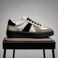 Sapatos de treino moral masculino, primavera/outono 2024 novos sapatos retro retro e versáteis, ténis desportivos casuais de sola grossa para homens que aumentam a altura
