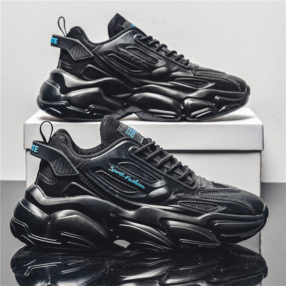 Sapatos masculinos, sapatos desportivos antiderrapantes para jovens de corrida para jovens versáteis, sapatos de pai com sola grossa e ténis brancos modernos