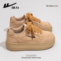 Novos sapatos plataforma Warrior com sola grossa, sapatos confortáveis com alongamento das pernas, sapatos simples e versáteis, sapatos femininos de exterior a grosso