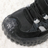 Novos sapatos infantis para o exterior de inverno para mulher e para mulher, sapatos desportivos de velcro forrados a fleece, sapatos modernos e versáteis com adesivo frio