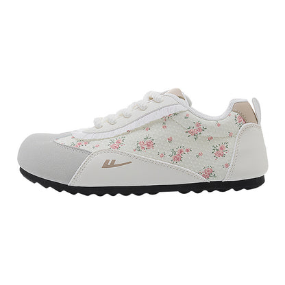 Sapatos casuais versáteis e de alto valor com blocos de cor Warrior, sapatos femininos coreanos elegantes e giros, sapatos de treino moral baixos e estilosos