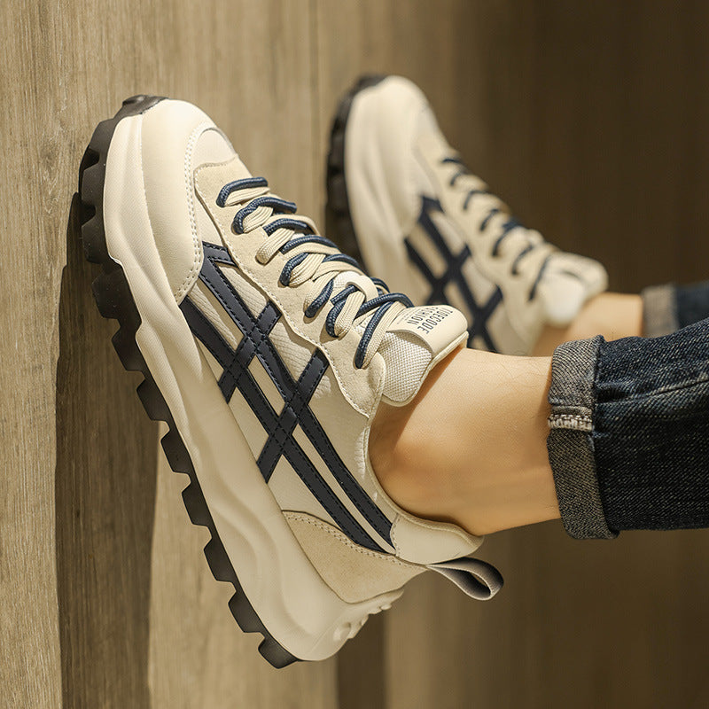 Primavera 2025 Novos Sapatos Desportivos Casual Casual Respiráveis, Sapatos A-Gan de corrida antiderrapantes e de sola grossa da moda