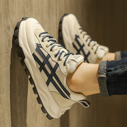 Primavera 2025 Novos Sapatos Desportivos Casual Casual Respiráveis, Sapatos A-Gan de corrida antiderrapantes e de sola grossa da moda