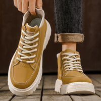 Homens 2025 Nova Roupa de Trabalho Vintage de Outono Britânico Outdoor Vintage Botas de Pele, Botas Martin Casual e Versáteis, Sapatos Modernos