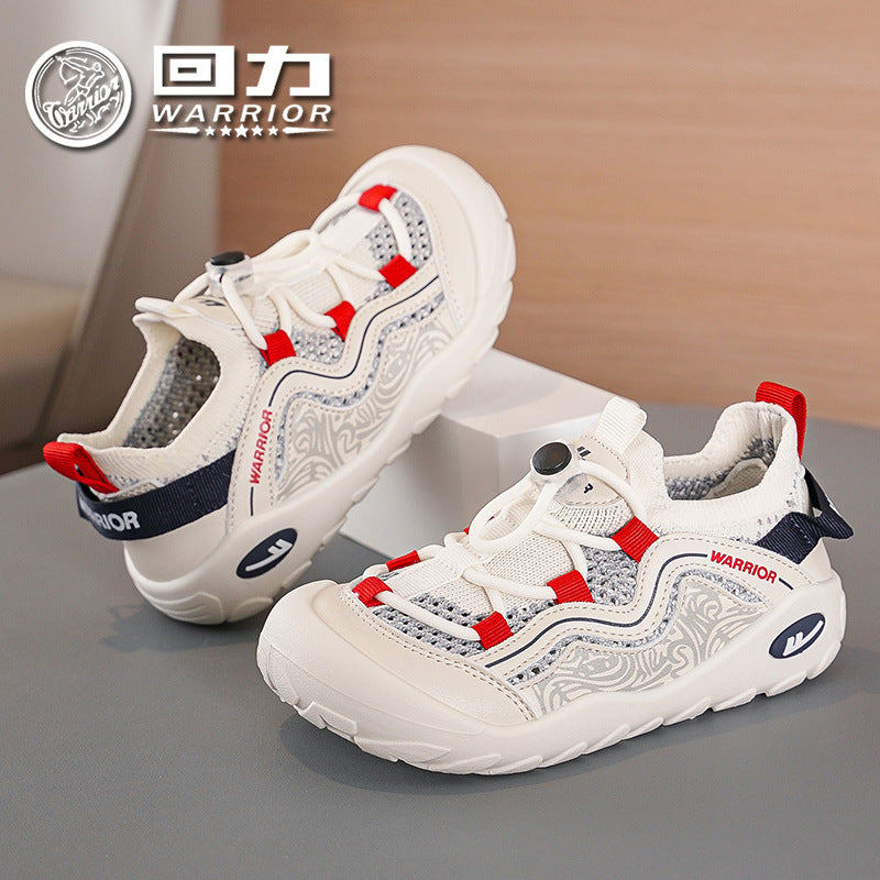 Os novos sapatos enérgicos de rapazes e raparigas com blocos de cores da Warrior, sapatos desportivos versáteis e confortáveis e de alta estética, sapatos simples e respiráveis de malha simples