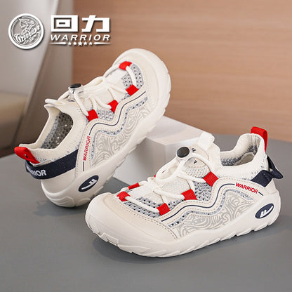 Os novos sapatos enérgicos de rapazes e raparigas com blocos de cores da Warrior, sapatos desportivos versáteis e confortáveis e de alta estética, sapatos simples e respiráveis de malha simples