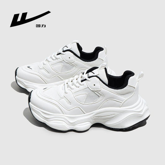 Sapatos casuais casuais com sola grossa, de capota baixa, confortáveis, versáteis, estilo minimalista na moda, ténis femininos Warrior, sapatos simples coreanos com blocos de cor