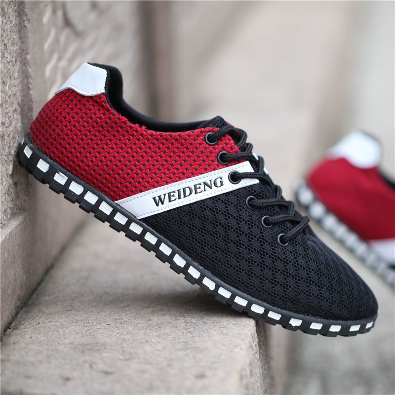 Sapatos de malha de verão para homens, sapatos preguiçosos respiráveis, sapatos de malha com sola macia para homem de verão, sapatos casuais masculinos, sapatos antigos de tecido de Pequim
