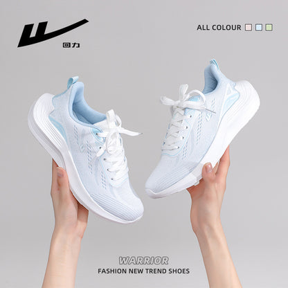 Sapatilhas simples de rede leve e respirável, sapatilhas desportivas femininas Glacier Blue Warrior, vitalidade ao ar livre, sapatilhas casuais leves com sola macia diária