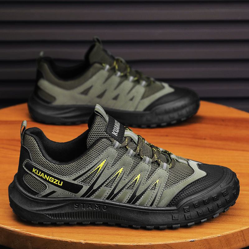 Sapatos masculinos de verão, novos sapatos de proteção de trabalho fechados e respiráveis, sapatos de trabalho desportivos casuais na moda, versáteis, antiderrapantes e resistentes ao desgaste masculino