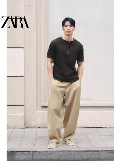 ZARA Coleção Primavera/Verão 2026 - Tênis Masculino Leve com Cadarço e Detalhes em Camurça, 2240720 107