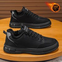 Sapatos de algodão masculinos, botas Martin de trabalho espessas forradas a polar quente no inverno, botas desportivas casuais de algodão resistentes ao frio do Nordeste para homens