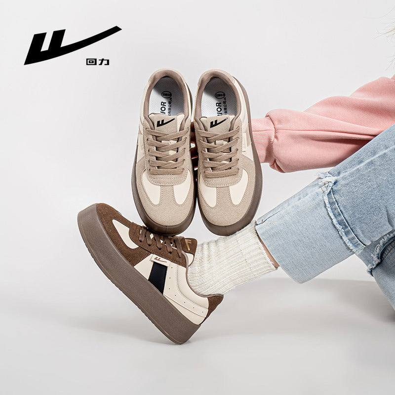 Os novos sapatos casuais Merard da Warrior, sapatos de treino moral versáteis na primavera, sapatos plataforma femininos com blocos de cor