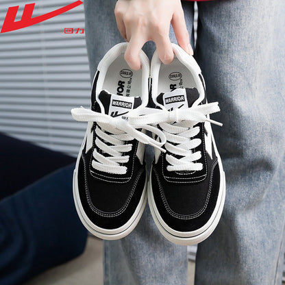 Sapatos de lona Warrior de sola grossa para homem e mulher, confortáveis para uso diário, sapatos casuais primavera/outono, para estudantes, casais, ténis versáteis por grosso