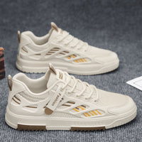 Sapatos de Homem 2024 Novos Sapatos de Rede Respiráveis de Verão Sapatos Casual Versáteis Sola Macia Pequena Calçada Branca Na Moda