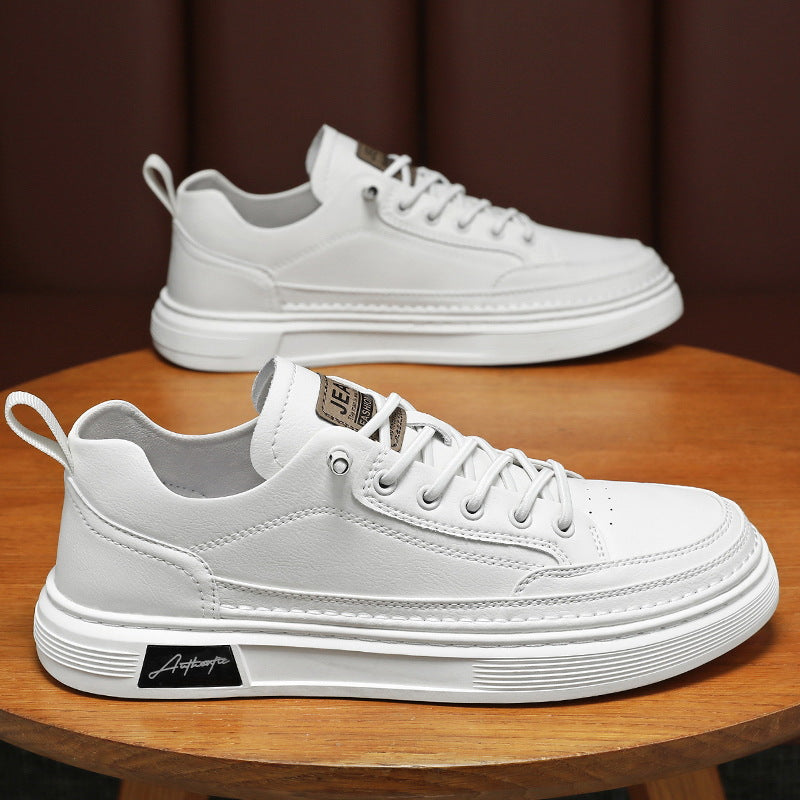 Sapatos masculinos de verão, sapatos brancos novos e respiráveis, sapatos desportivos versáteis e na moda ao estilo coreano, sapatos casuais baixos, sapatos modernos