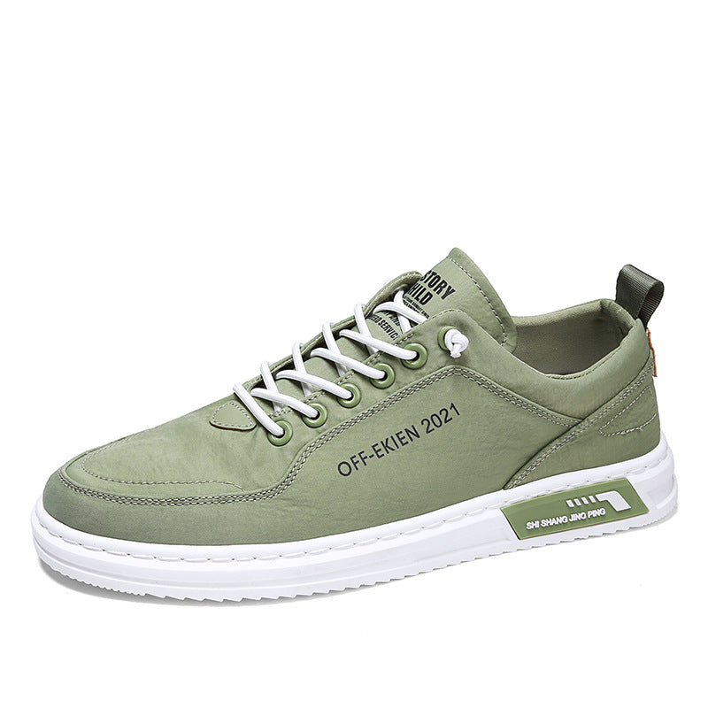 Sapatos masculinos de lona com cano baixo, sapatos casuais versáteis e modernos e respiráveis de primavera, sapatos de tecido de um pé para homem, sapatos de madeira de seda gelada para homem