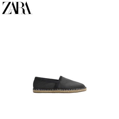 ZARA 2026 Primavera/Verão Sapatos Masculinos com Acabamento em Camurça e Sola de Linho, 2711720 400