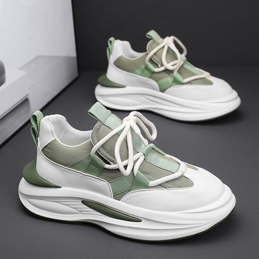 Sapatos masculinos de verão, novos sapatos de tecido para guarda-chuvas respiráveis, ténis de sola grossa e modernos e versáteis ao estilo coreano, sapatos casuais de pai