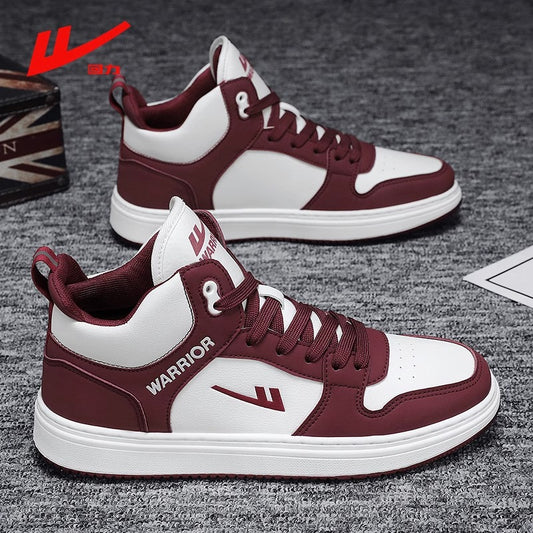 Sapatos plataforma Warrior vintage vermelhos patchwork em blocos de cor, sapatos de prancha respiráveis, confortáveis e modernos, sapatos unissexo para casais da rua principal