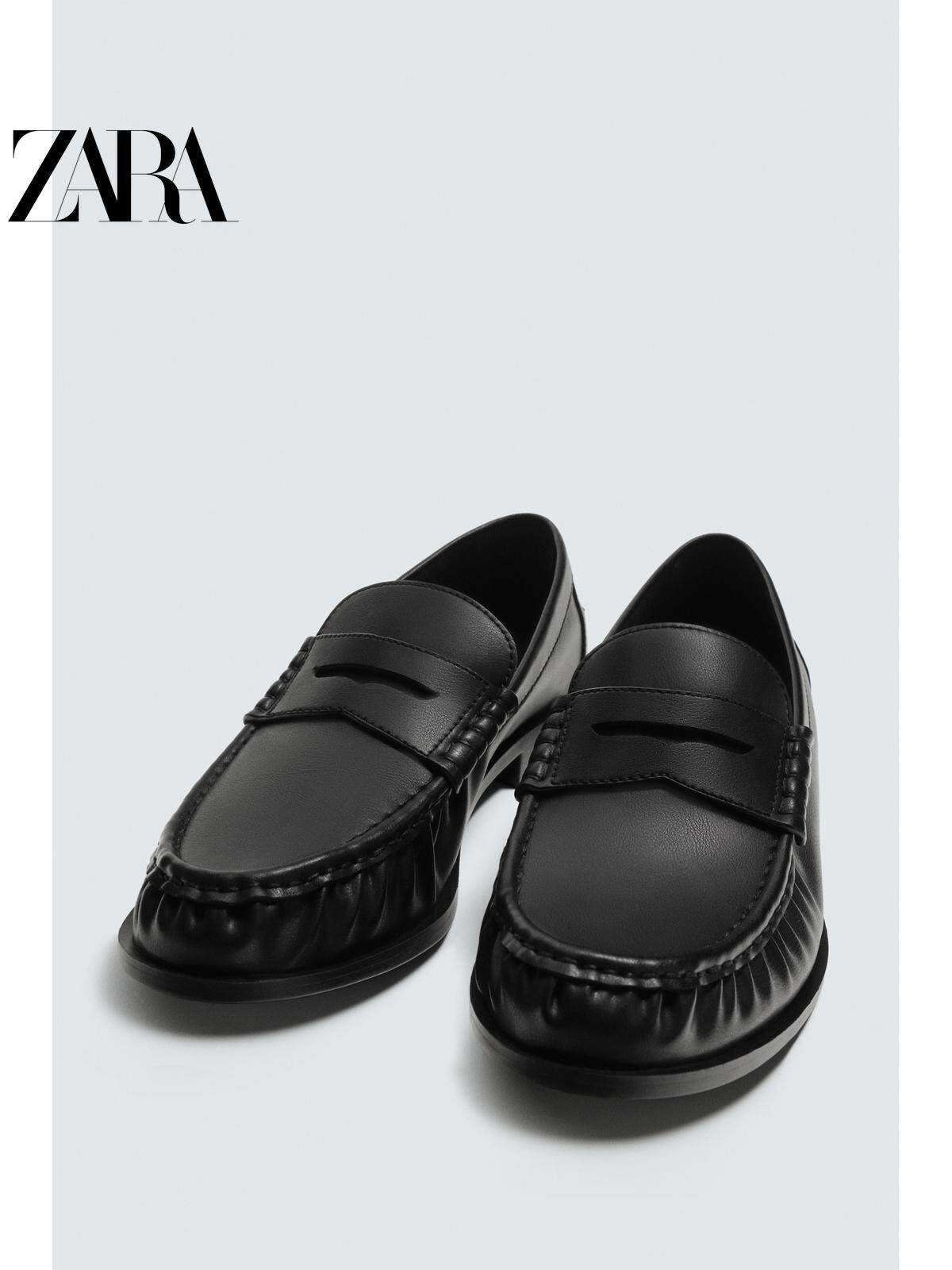 ZARA Coleção Primavera/Verão 2026 Sapatos Masculinos: Mocassins Casuais Simples com Aba e Bolso 2629720 800