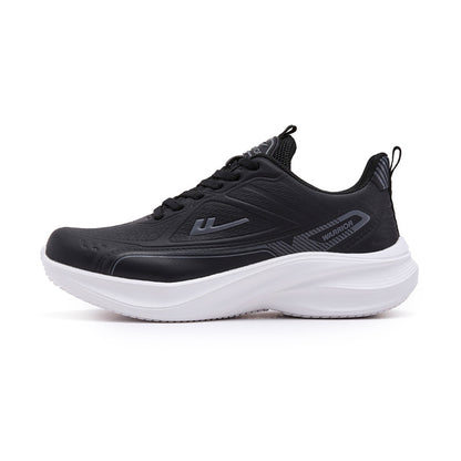 Os novos ténis de primavera da Warrior, sapatos pretos de sola grossa que aumentam a altura, sapatos femininos de viagem de exterior simples e versáteis de cor sólida