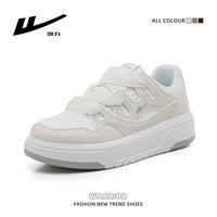 Sapatos casuais casuais de sola grossa com blocos de cor Warrior, ténis estilosos e confortáveis e versáteis na moda, sapatos masculinos de couro na moda