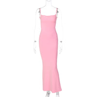 Verão INS 2026 Vestido Feminino Feminino Sexy Sexy Fit-less Spaghetti Strap Strap para mulheres