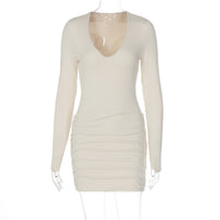 Amazon de Verão 2026 Novo vestido feminino transfronteiriço transfronteiriço de cor unida, sexy, de cor sólida, que aperta as ancas, elegante e plissado que aperta a cintura