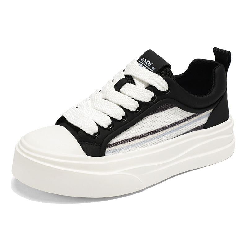 Sapatos originais masculinos de nicho, novos ténis casuais de sola grossa respiráveis para o verão 2025, calçado de moda juvenil para desportivo masculino e na moda