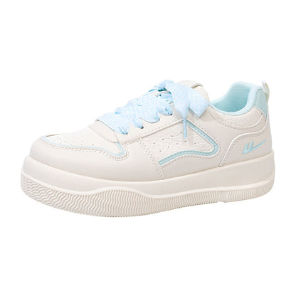 Sapatos plataforma versáteis e elegantes da Warrior, calçados femininos elegantes com blocos de cor, sapatos casuais confortáveis ao estilo coreano de alto valor estético