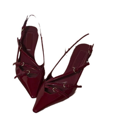 Comércio Exterior 2025 Primavera/Verão Nova Moda Sapatos Individuais Vintage de Bico Pontiagudo Sapatos Femininos da Amazon Salto Alto Transfronteiriço para Mulher