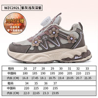 Ténis desportivos infantis com botão de bloco de cor Warrior, sapatos quentes de algodão forrados a polar de inverno, sapatos de viagem para exterior