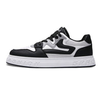 Sapatos de verão masculinos, ténis masculinos de malha respiráveis, sapatos desportivos casuais versáteis em pele preta e branca, sapatos brancos para homens