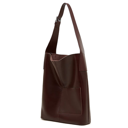 Bestsellers do comércio externo: malas grandes de vaca curtida a legumes, sacos de balde de grande capacidade, sacos de couro genuíno, sacos de ombro, malas de mão