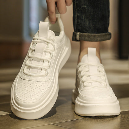Sapatos Masculinos Xiaobai 2024 Novos Sapatos Casuais Respiráveis de Verão, Sapatos Brancos de Homem, Sapatos Desportivos Versáteis Modernos e Versáteis Antiderrapantes de Sola Grossa